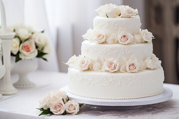Obraz na płótnie Canvas Wedding floral cake, wedding ceremony 