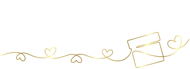 luxury love line art style vector. outline continuous heart. wedding, valentine background decoration