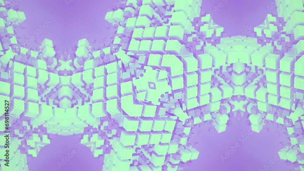 Aufkleber Violet and green design. 3d rendering seamless loop animation 4K