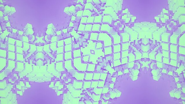 Violet and green design. 3d rendering seamless loop animation 4K