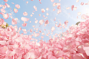 Pink  roses petals background 