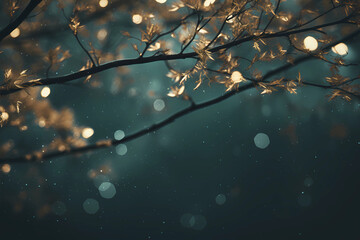 Close of  gold leaves and branches