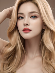 Fototapeta premium 미소가 아름다운 금발 소녀