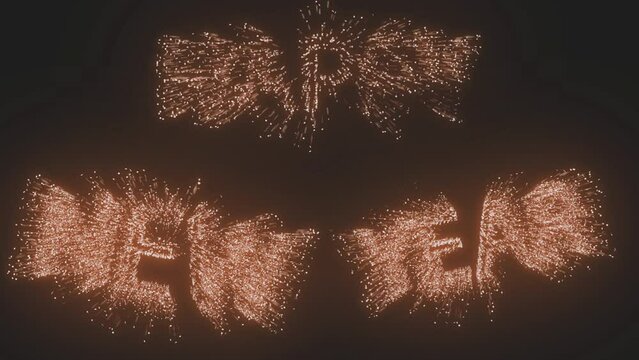 Happy new year 2024, fireworks with congratulations in Orange