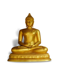 golden buddha statue isolated on white background. This has clipping path.   