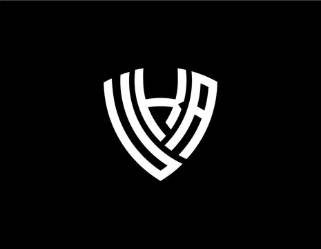 UKA creative letter shield logo design vector icon illustration
