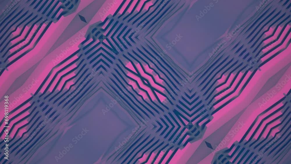Leinwandbilder Background with a pattern transforming stripes. 3d rendering loop animation 4K