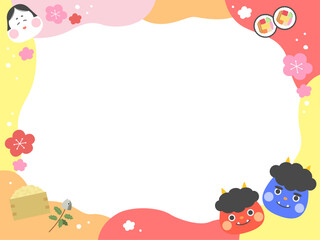 かわいい節分フレーム　枠