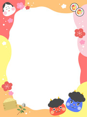 かわいい節分フレーム　枠