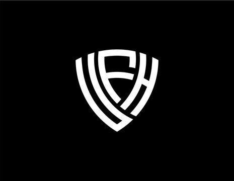 UFH creative letter shield logo design vector icon illustration