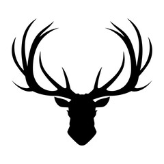 Silhouette of deer antler-vector, Deer animal icon vector illustration.