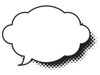 吹き出しのイラスト23【ハーフトーン影】