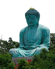 buddha statue Daibutsu in the garden  isolated on white background. This has clipping path.