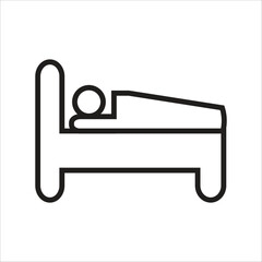 bed vector icon line templte