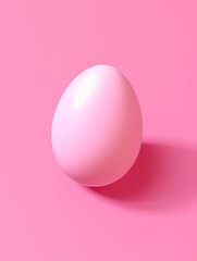 clear chicken egg, cute plastic icon on bright pink background color, 3d isometric style