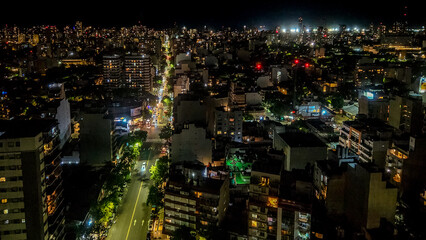 Night panorama of the city of Buenos Aires in South America, Argentina