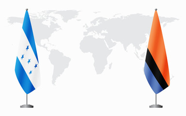 Honduras and Chagos Islands flags for official meeting