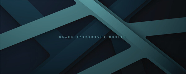Black abstract background line overlapping layers design vector
