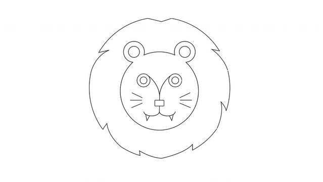 animated sketch of the lion head icon