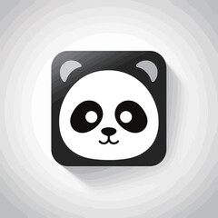 Cute panda face on a white background. Vector illustration.