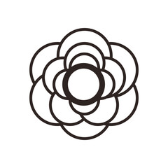 Camelia Flower Outline Icon