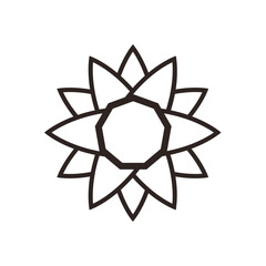 Lotus Flower Outline Icon