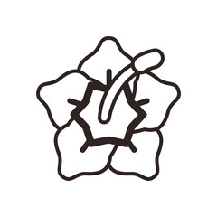Hibiscus Flower Outline Icon