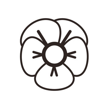 recommend clip art: Pansy Flower Outline Icon
