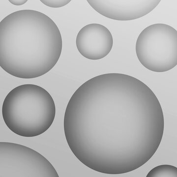 Illustration of Gradient Gray 3D Various Sized Spheres