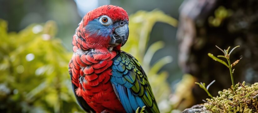 South American parrot with blue front