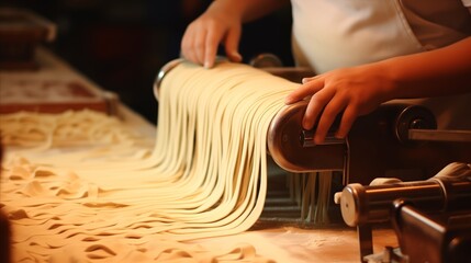 Close-up photo of woman making pasta