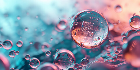 Cosmetic Essence Liquid bubble Molecule - obrazy, fototapety, plakaty