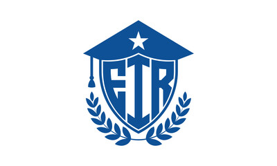 EIR three letter iconic academic logo design vector template. monogram, abstract, school, college, university, graduation cap symbol logo, shield, model, institute, educational, coaching canter, tech
