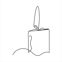 Naklejka premium candle continuous line drawing art. one line drawing background. vector illustration 
