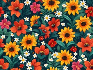 Flower wall background.Wallpaper.	