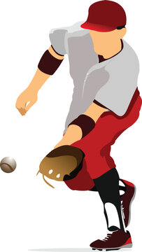 Baseball player. Vector illustration