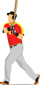 Baseball player. Vector illustration