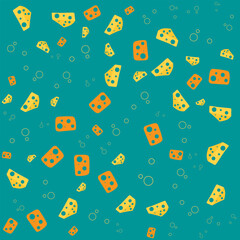 SEAMLESS HAND DRAWN DOODLE CHEESE SHAPES PATTERN TEXTURE PASTEL ORANGE COLOR TEMPLATE ABSTRACT BACKGROUND TRENDY DESIGN VECTOR