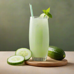 Cucumber Juice photo with AI generative