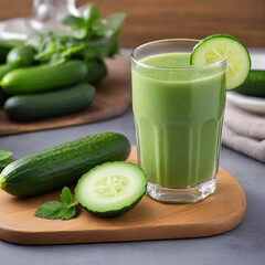 Cucumber Juice photo with AI generative