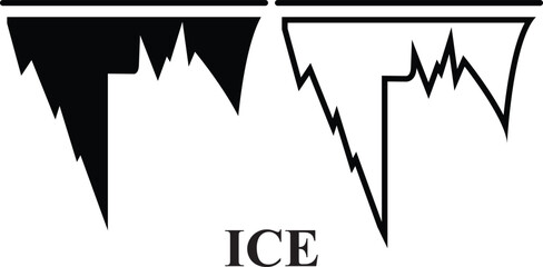 Ice and Snow Icon. Set of winter icon isolated on white background Editable Icons of Snow and Ice. Quality icon set