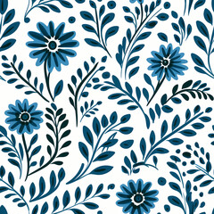 Fototapeta premium seamless flower and leaf