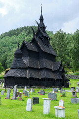 Fototapeta na wymiar old wooden church of Borgund Stavkyrkje 