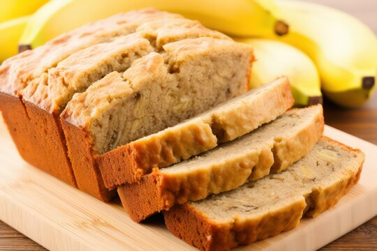 An image of a freshly baked banana bread loaf, showcasing how ripe bananas can be transformed into a delectable and comforting trea