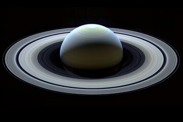 An image inviting us to gaze upon Saturn's splendor, with its intricate rings and serene planet surrounded by the vastness of spac