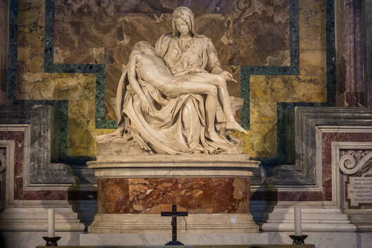 Vatican City, 17 May 2017 : Pieta, a work of Renaissance sculpture by Michelangelo Buonarroti in St. Peter's Basilica, Vatican City