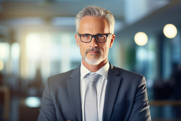 Naklejka premium Experienced Financial Analyst Embracing Success