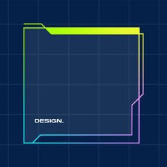 Futuristic square gradient background. Pop up window vector illustration.