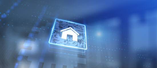 Fototapeta premium Smart home IOT internet of things wireless control automation.