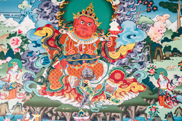 Lord of the West Virupaksha. Frescoes of Pyang Gompa, Tibetan Buddhism